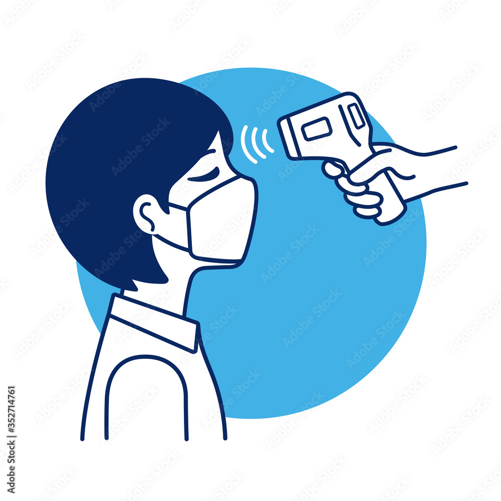 検温 体温測定のイラスト Stock ベクター Adobe Stock