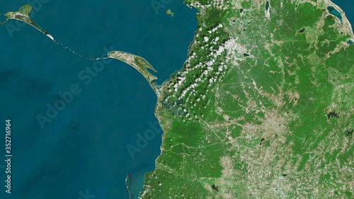 Mannar, Sri Lanka - outlined. Satellite photo