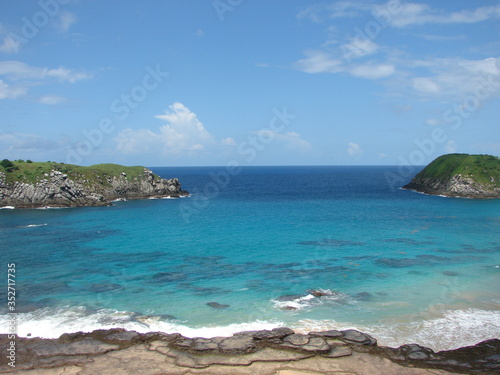 tropical beach with blue sky and sea
