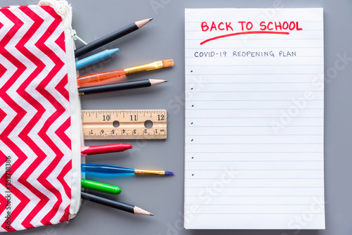 Photos Back to school COVID-19 school reopening plan concept shot