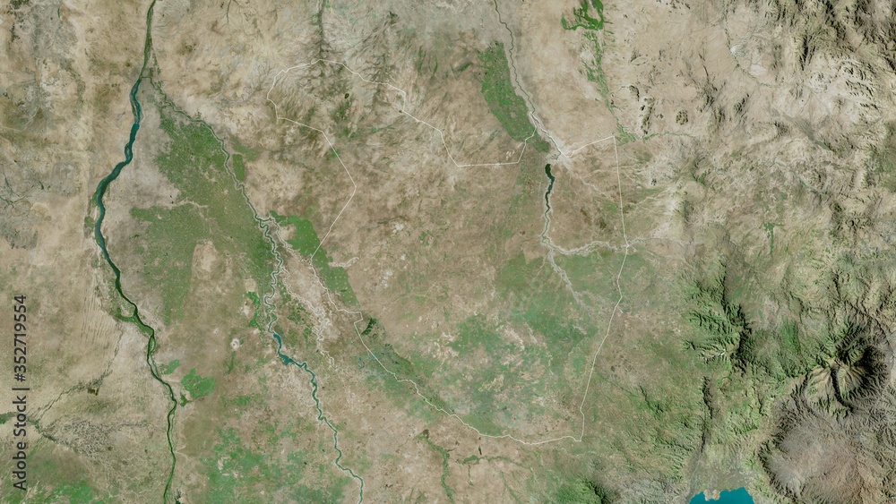 Al Qadarif, Sudan - outlined. Satellite Al Qadarif, Sudan - outlined. Satellite