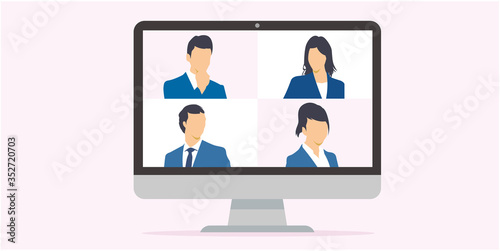 Virtual Meetings, Work from Home vector