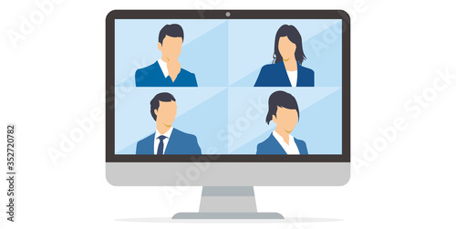 Virtual Meetings, Work from Home vector