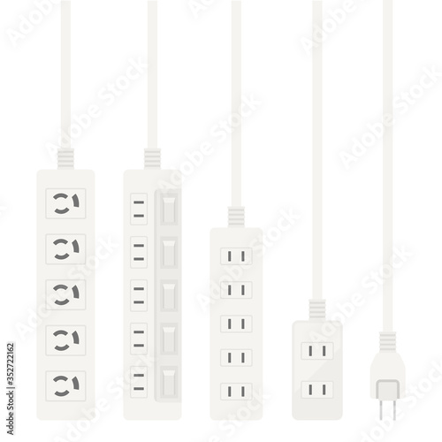 電源タップのイラストセット