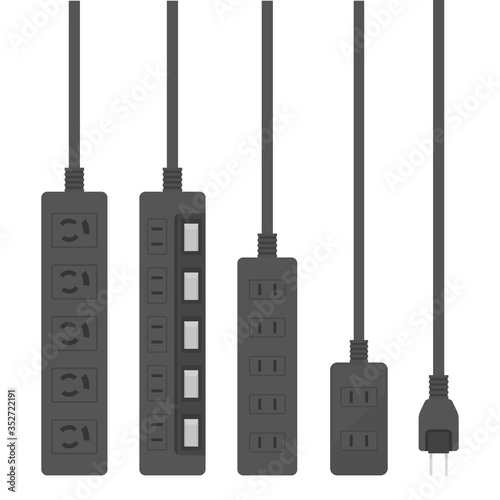 電源タップのイラストセット
