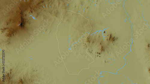 West Kurdufan, Sudan - outlined. Relief photo