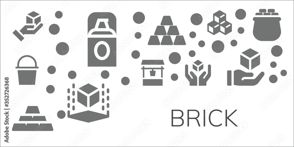 Modern Simple Set of brick Vector filled Icons