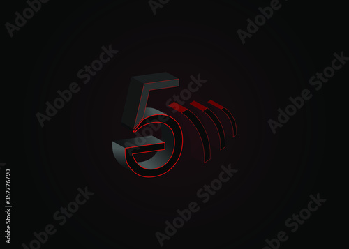 5G new wireless internet wifi connection. Big data is for binary code flow. Global network high speed innovation link data rate technology vector below. Low poly style concept. Vector
