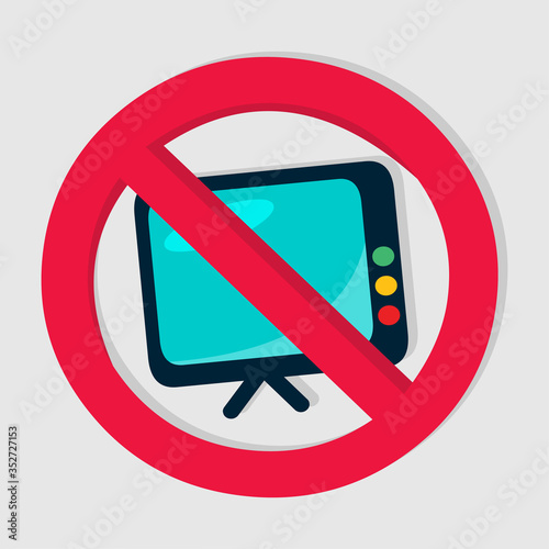 no tv. prohibition sign vector illustration 