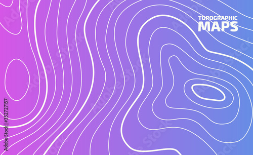 The stylized height of the topographic contour in lines. The concept of a conditional geography scheme and the terrain path. Vector illustration.	
