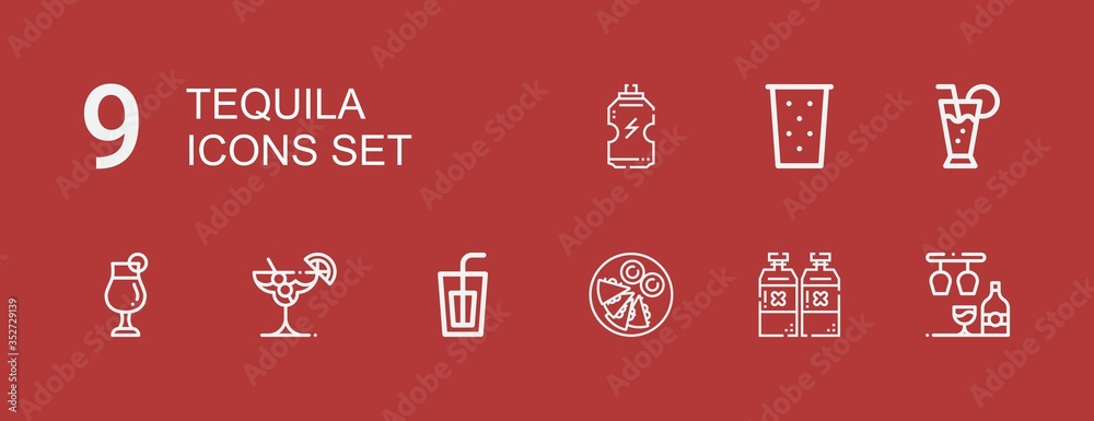 Editable 9 tequila icons for web and mobile Editable 9 tequila icons for web and mobile