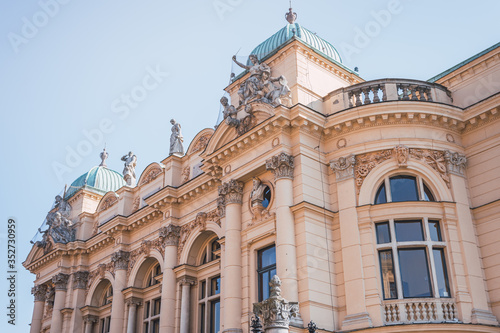 Slowackiego Theater on a sunny day, Krakow, Poland