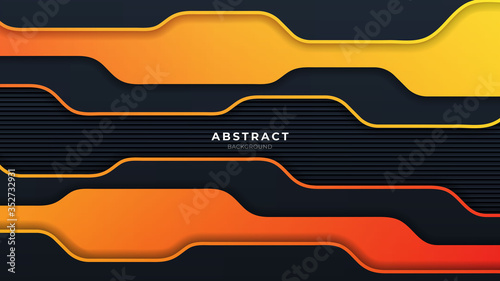 Abstract orange and black background with modern shape