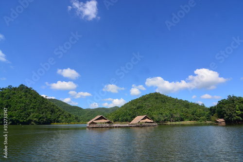 Ang Kep Nam Khao Wong have old traditional house in the lake of khao wong, Suphan Buri Province,Thailand