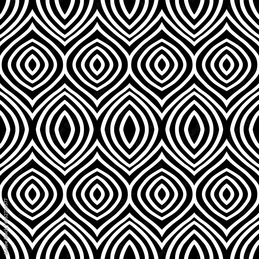 motif eye Wave Tribal ornament design seamless pattern vector with white background  