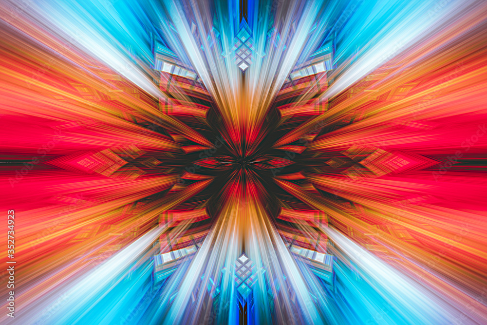 Obraz premium Artistic textured image of multicolored luminous twirl as abstract background