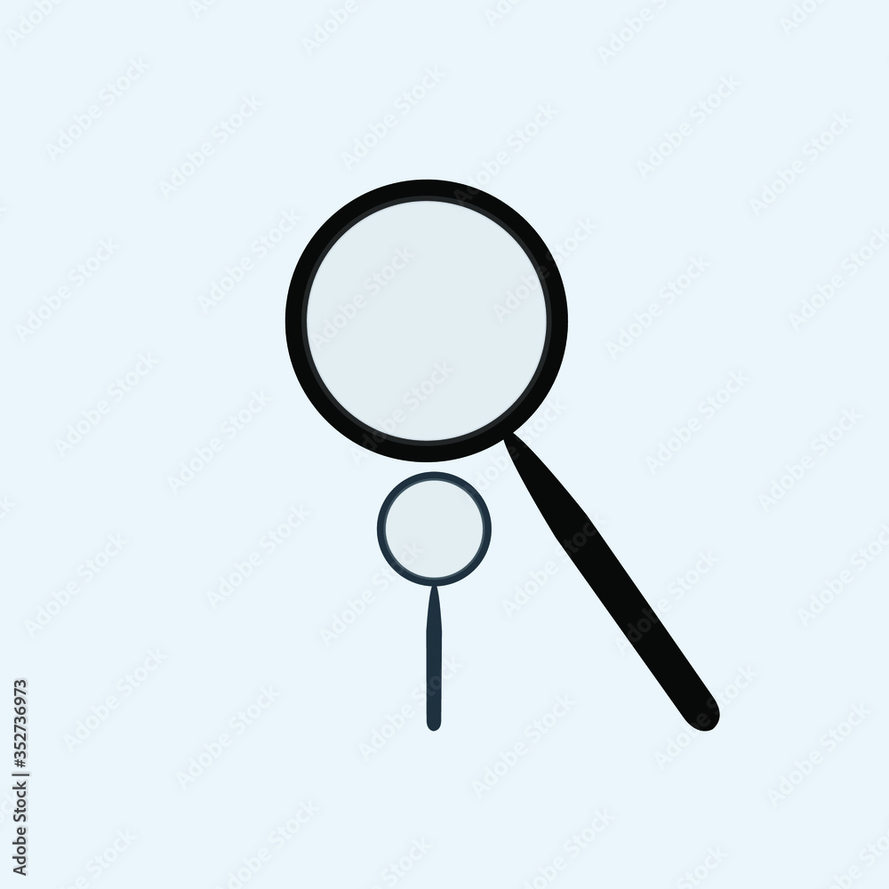 Magnifier loupe with glass and dark handle logo icon sign Modern design Symbol of search and inspection. Business concept Science or school supplies Fashion print clothes apparel card banner Vector Magnifier loupe with glass and dark handle logo icon sign Modern design Symbol of search and inspection. Business concept Science or school supplies Fashion print clothes apparel card banner Vector