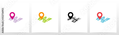 Location Pin On Letter Logo Design W