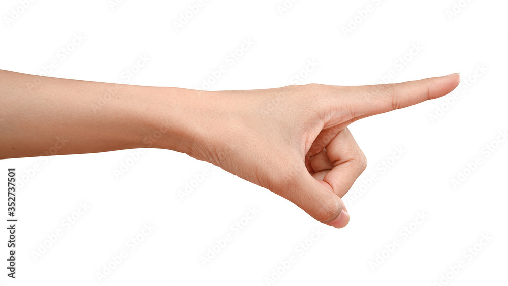 Hand touching or pointing to something Hand touching or pointing to something