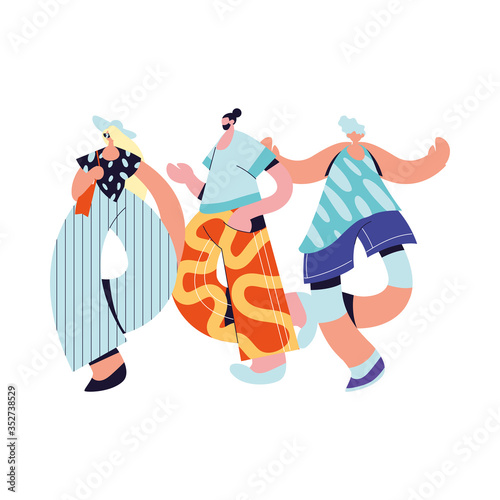 Urban people with casual cloth vector design