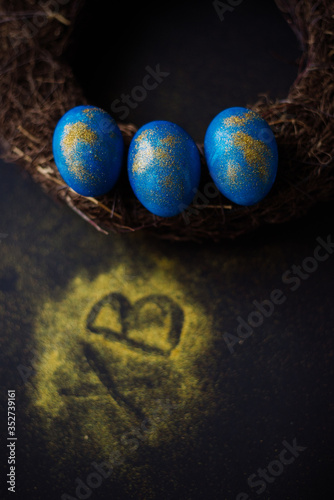 easter eggs in the nest