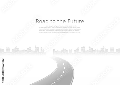 Wallpaper Mural Roadway journey to the future. Asphalt street isolated on city background. Symbols Way to the goal of the end point. Path mean successful business planning Suitable for advertising and presentstation Torontodigital.ca