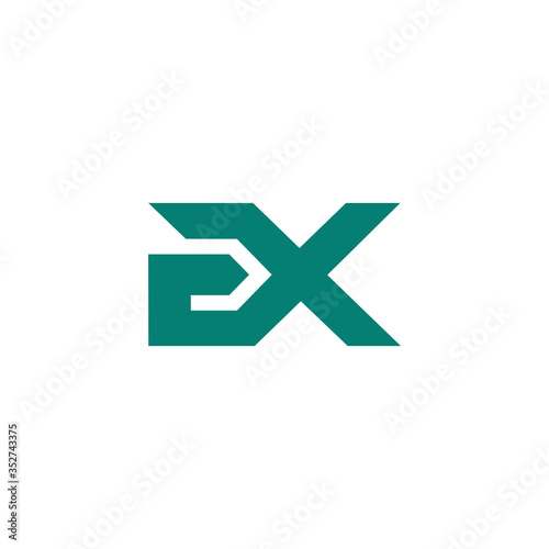 letter ex simple arrow geometric design symbol logo vector