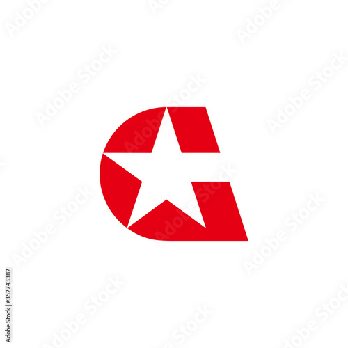 Free Download letter c star geometric colorful simple symbol logo vector - GFXLoad
