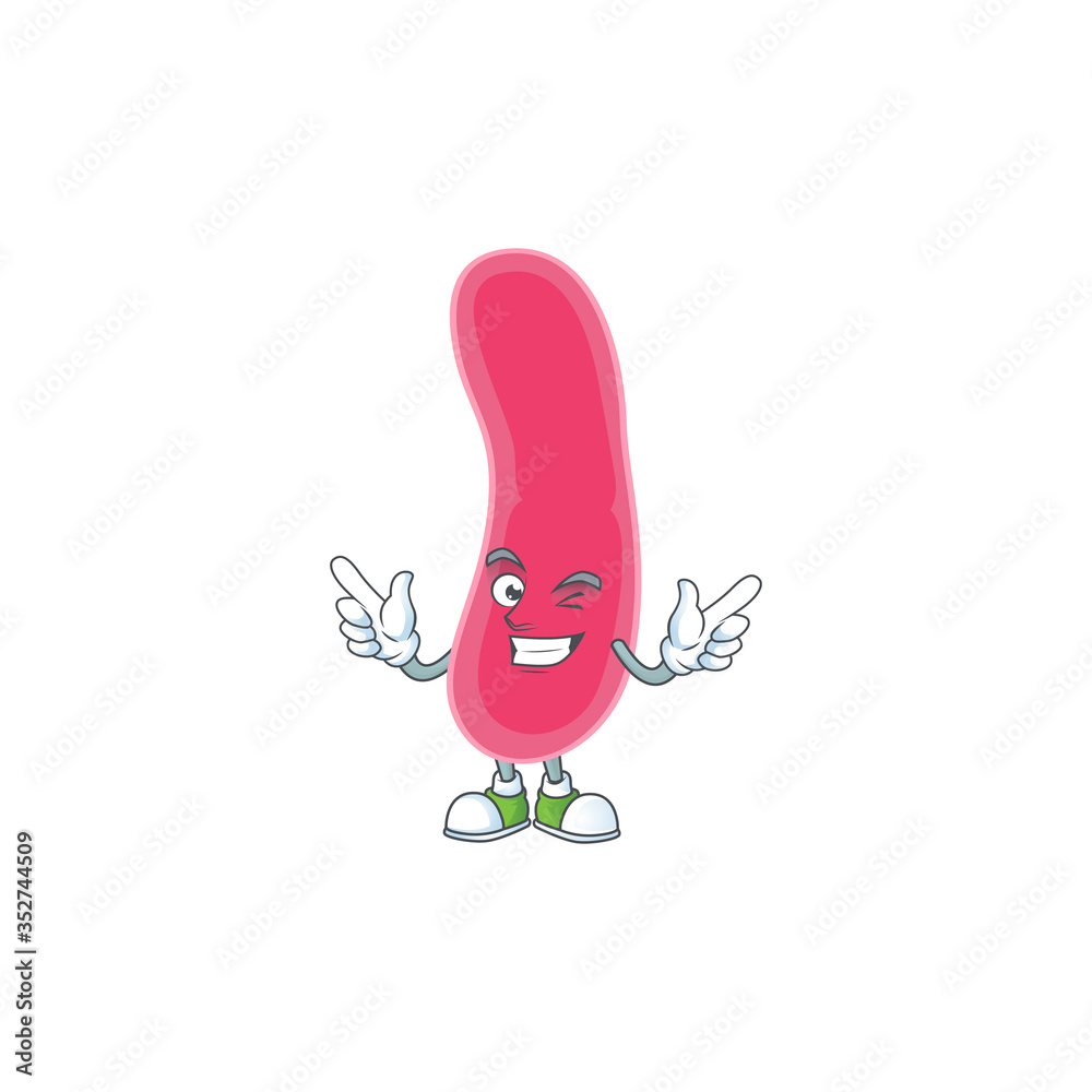 Cartoon drawing concept of fusobacteria showing cute wink eye Cartoon drawing concept of fusobacteria showing cute wink eye