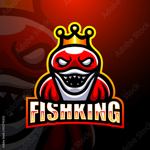 Fishking mascot esport logo design