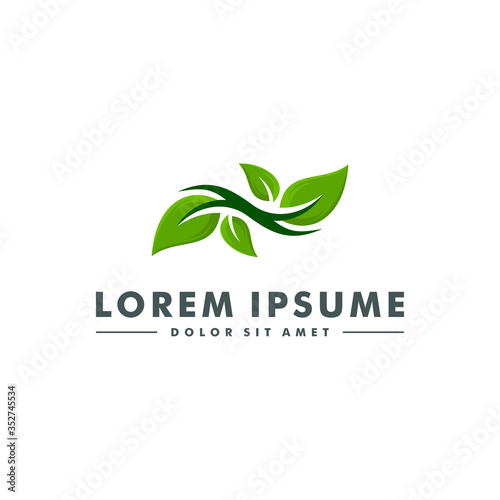 Natural leaf, eco flower icon symbol design vector illustration