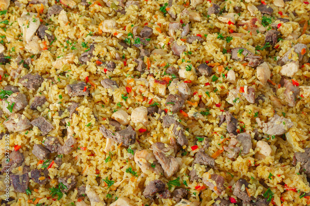 Mixed rice with meat Paella Mixed rice with meat Paella