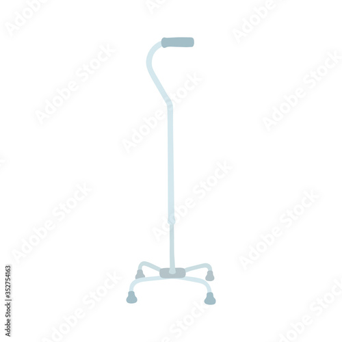Walking stick isolated on white. Medical special equipment, walkers, crutches and walking-sticks to assist in the movement and care of disabled and elderly people. 
