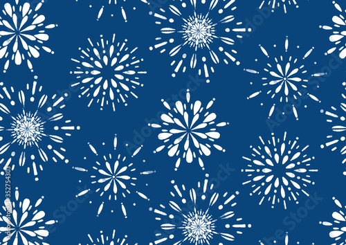 花火 夜空 夏の風物詩 シームレスの和柄 青 Stock イラスト Adobe Stock 花火 夜空 夏の風物詩 シームレスの和柄 青 Stock イラスト Adobe Stock