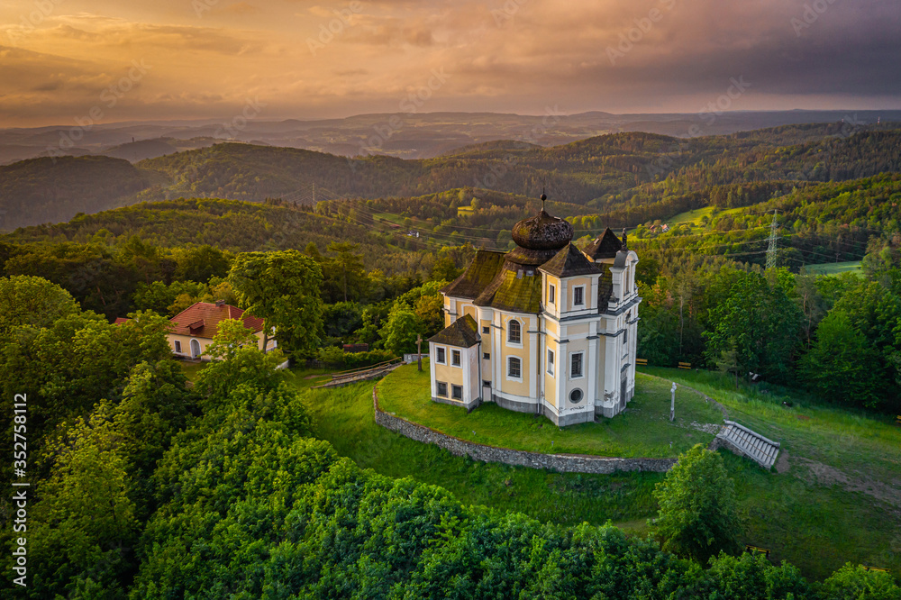Poppy Mountain is a peak in the Benesov Hills and an important place of pilgrimage. Baroque church of St. John the Baptist and the Virgin Mary of Carmel was built between 1719 and 1722.