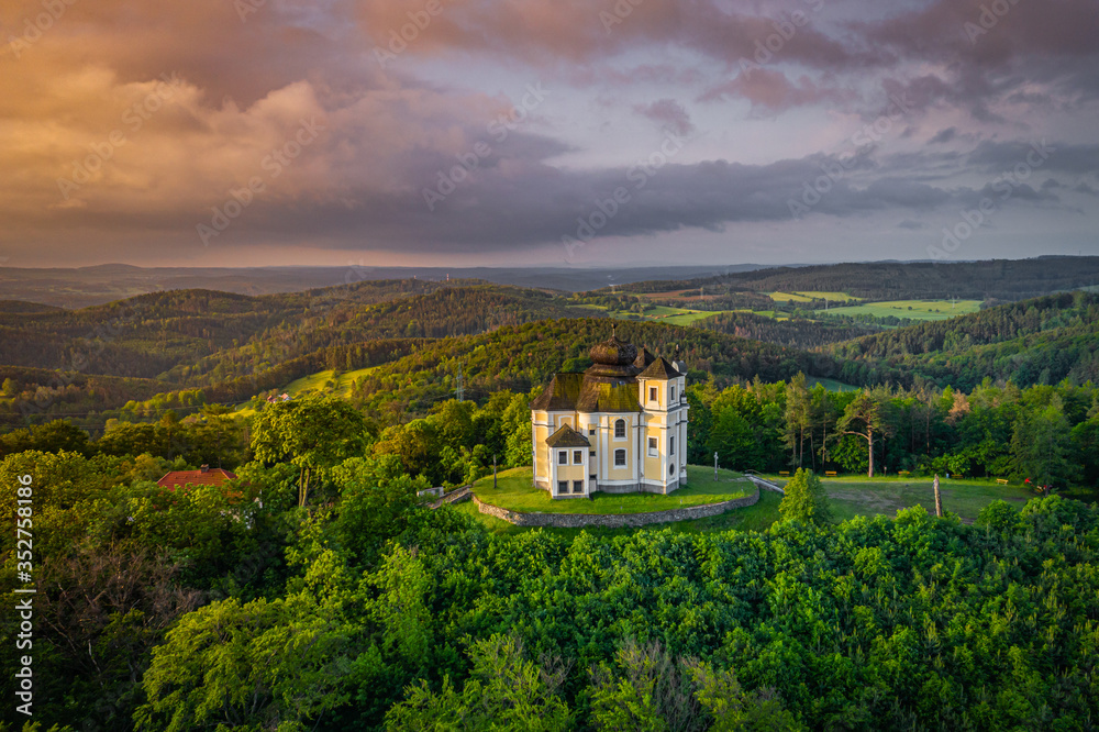 Poppy Mountain is a peak in the Benesov Hills and an important place of pilgrimage. Baroque church of St. John the Baptist and the Virgin Mary of Carmel was built between 1719 and 1722.