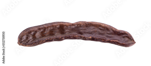Tableau sur toile Ripe carob pods and bean isolated on white background.
