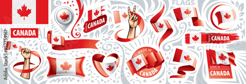 Vector set of the national flag of Canada in various creative designs