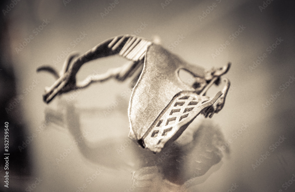 Fototapeta premium Object printed on metal 3d printer close-up.