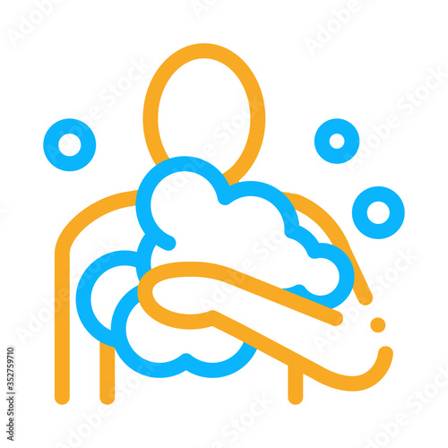man in soap suds icon vector. man in soap suds sign. color symbol illustration