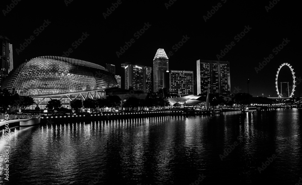 A night view of Singapore Cityscape 