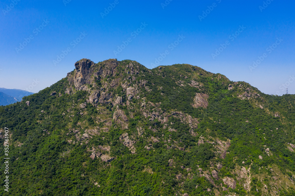 Lion rock mountain in blue sky