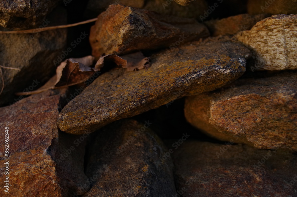 close up old stones in the river close up old stones in the river