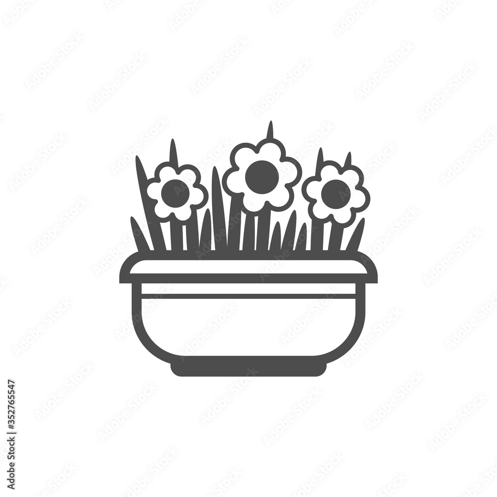 Flower pot black vector icon, nature simple illustration. Isolated single icon Flower pot black vector icon, nature simple illustration. Isolated single icon