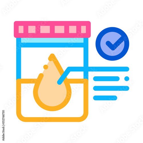 regular urine test in vitro icon vector. regular urine test in vitro sign. color symbol illustration