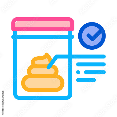 feces in vitro test icon vector. feces in vitro test sign. color symbol illustration