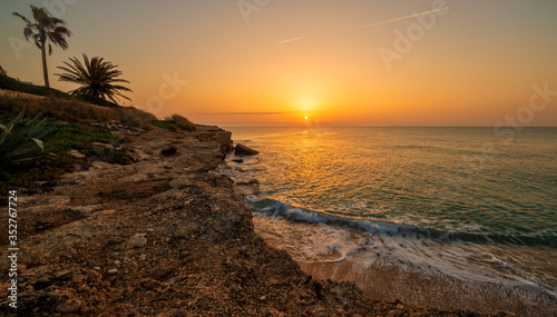 Sunrise in Oropesa del Mar on the orange blossom coast