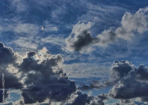 thunderstorm clouds on a may day before rain photo