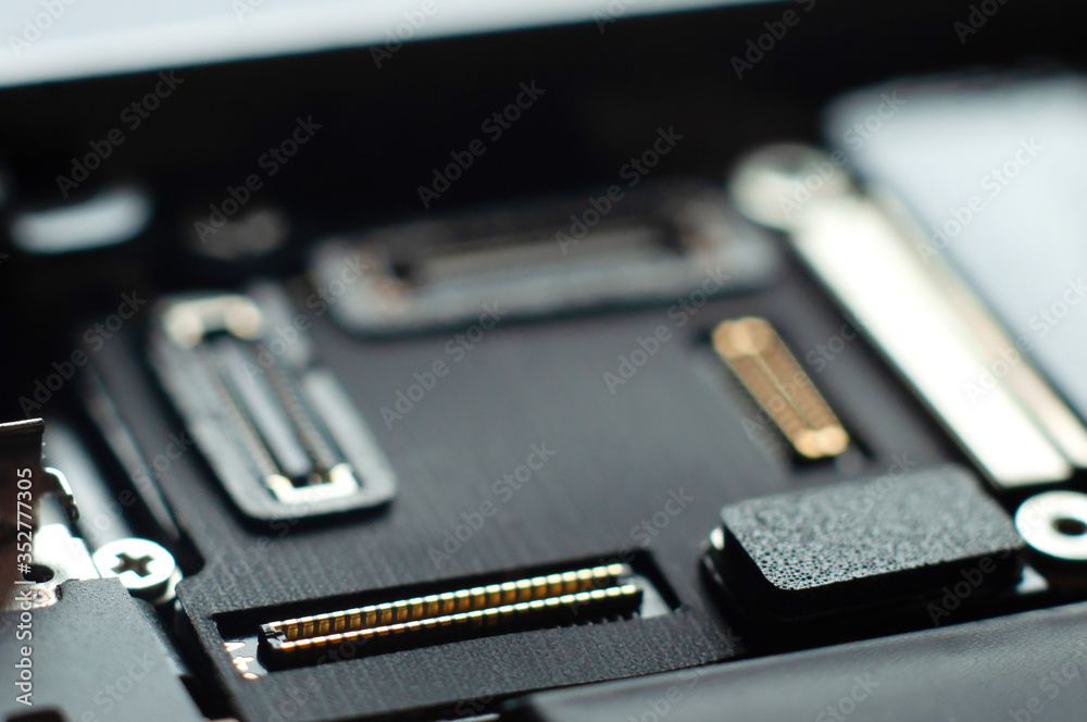 Block on the phone motherboard for connecting a flat connector. Block on the phone motherboard for connecting a flat connector.