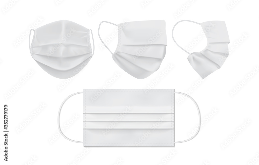 white face mask isolated on white background mock up white face mask isolated on white background mock up